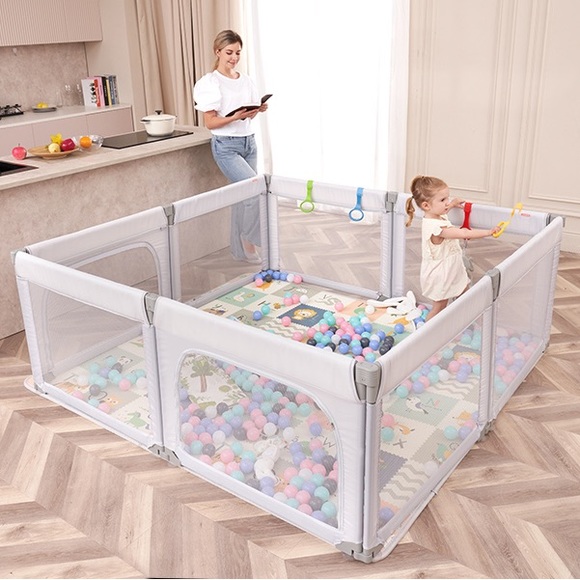 Dripex Foldable Baby Playpen in Light Grey - Picture 10 of 13